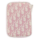 Christian Dior Trotter Canvas Pouch PVC Pink Silver Auth hk4287-3
