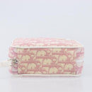 Christian Dior Trotter Canvas Pouch PVC Pink Silver Auth hk4287-5