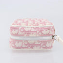 Christian Dior Trotter Canvas Pouch PVC Pink Silver Auth hk4287-6