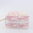 Christian Dior Trotter Canvas Pouch PVC Pink Silver Auth hk4287-8