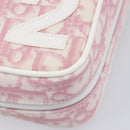 Christian Dior Trotter Canvas Pouch PVC Pink Silver Auth hk4287-9