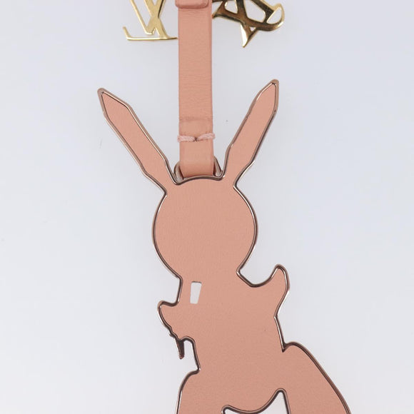 LOUIS VUITTON Rabbit Jeff Key Ring Metal Pink M62734 LV Auth hk4288V