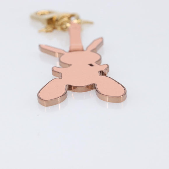 LOUIS VUITTON Rabbit Jeff Key Ring Metal Pink M62734 LV Auth hk4288V