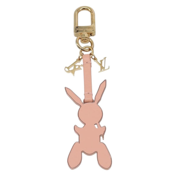 LOUIS VUITTON Rabbit Jeff Key Ring Metal Pink M62734 LV Auth hk4288V