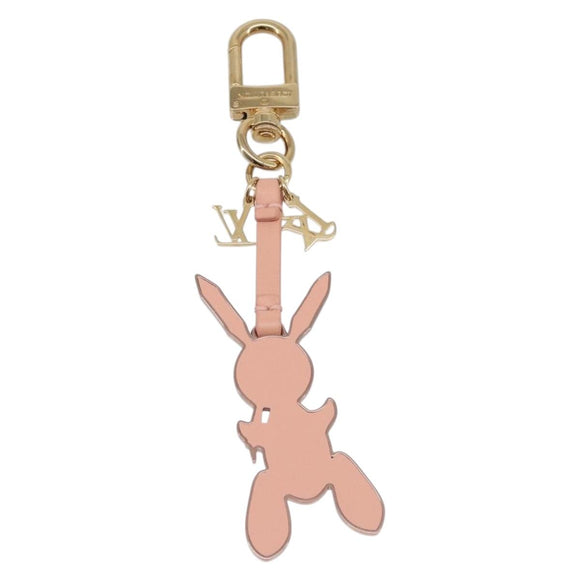 LOUIS VUITTON Rabbit Jeff Key Ring Metal Pink M62734 LV Auth hk4288V