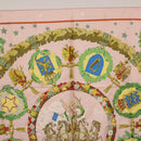 HERMES Carre 90 Scarf "Emblemes de Leurope" Silk Pink Auth hk4291-3