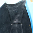 CHANEL Hand Bag Lamb Skin Blue CC Auth hk455SAV-20