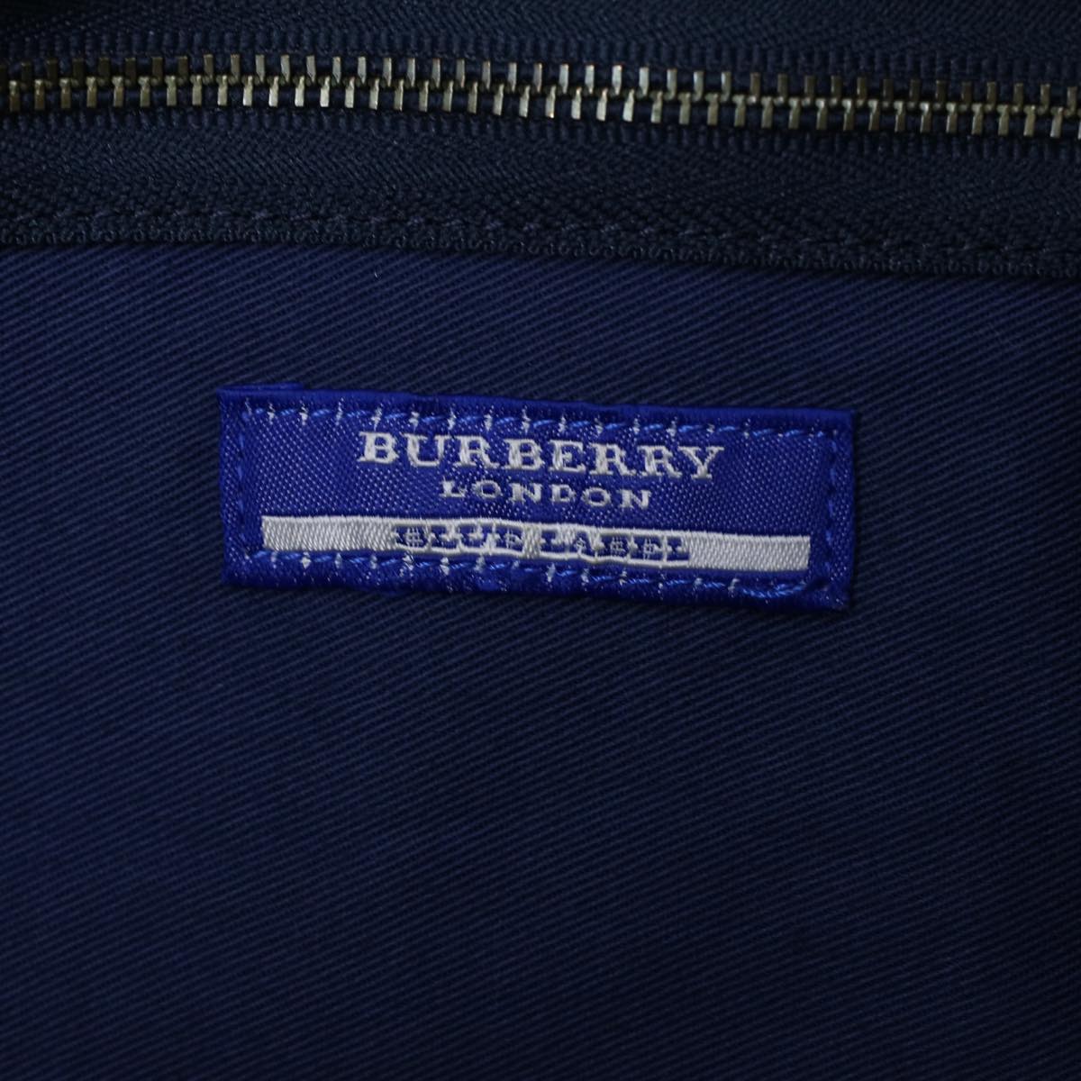 BURBERRY Nova Check Blue Label Hand Bag Canvas Blue Black pink Auth hk618