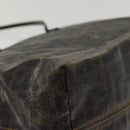 FENDI Zucca Canvas Tote Bag Coated Canvas Brown Black Auth hk766-14