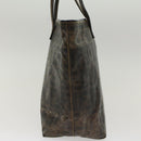 FENDI Zucca Canvas Tote Bag Coated Canvas Brown Black Auth hk766-3