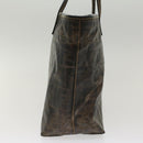 FENDI Zucca Canvas Tote Bag Coated Canvas Brown Black Auth hk766-4