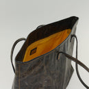 FENDI Zucca Canvas Tote Bag Coated Canvas Brown Black Auth hk766-6