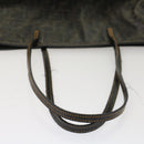 FENDI Zucca Canvas Tote Bag Coated Canvas Brown Black Auth hk766-7