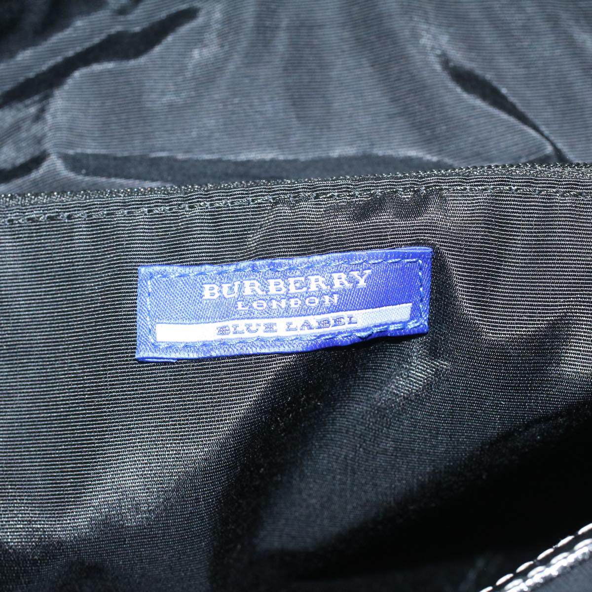 BURBERRY Blue Label Boston Bag Canvas Leather Black Auth hk788