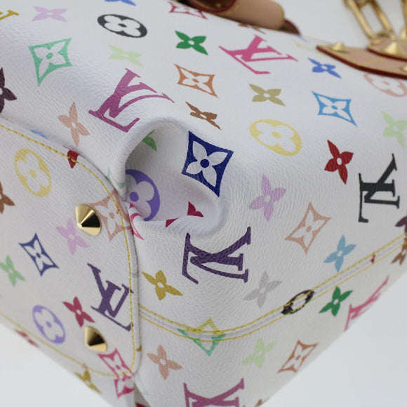 LOUIS VUITTON Monogram Multicolor Annie MM Tote Bag White M40307 LV Auth hk795SM