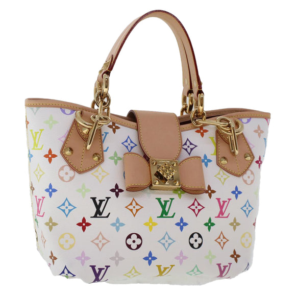 LOUIS VUITTON Monogram Multicolor Annie MM Tote Bag White M40307 LV Auth hk795SM