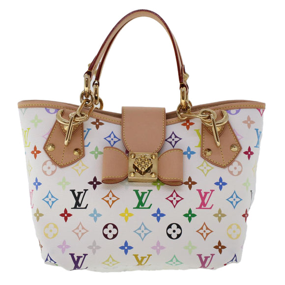 LOUIS VUITTON Monogram Multicolor Annie MM Tote Bag White M40307 LV Auth hk795SM