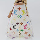 LOUIS VUITTON Monogram Multicolor Annie MM Tote Bag White M40307 LV Auth hk795SM-4