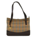 BURBERRY Nova Check Shoulder Bag Canvas Beige Brown Auth hk811-13