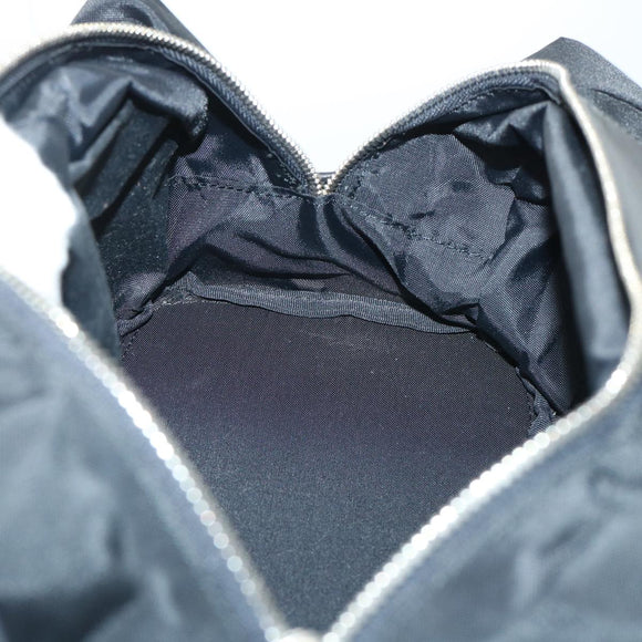 Burberrys Nova Check Blue Label Hand Bag Nylon Black Beige Auth hk826