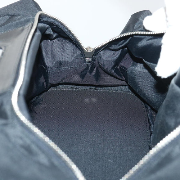 Burberrys Nova Check Blue Label Hand Bag Nylon Black Beige Auth hk826