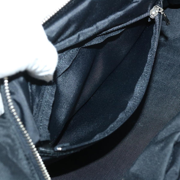 Burberrys Nova Check Blue Label Hand Bag Nylon Black Beige Auth hk826