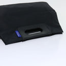 Burberrys Nova Check Blue Label Hand Bag Nylon Black Beige Auth hk826-6