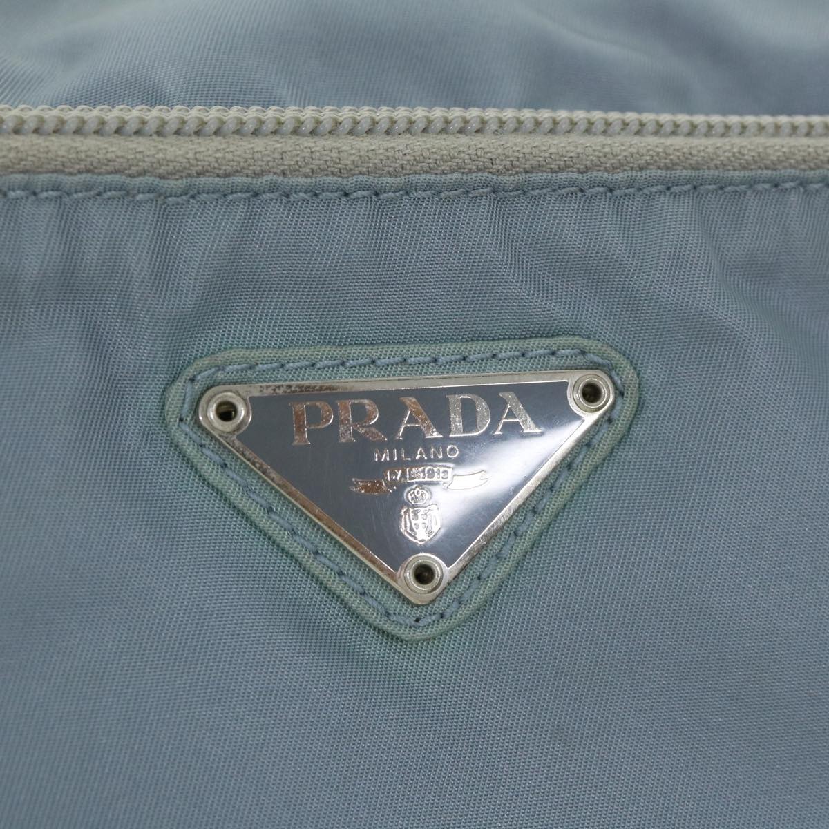 PRADA Shoulder Bag Nylon Light Blue Auth hk855