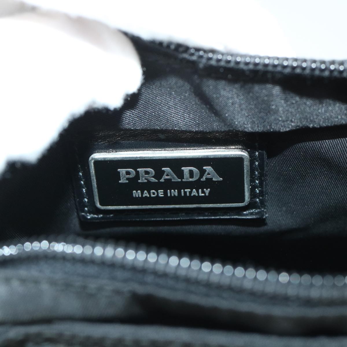 PRADA Shoulder Bag Nylon Black Auth hk858