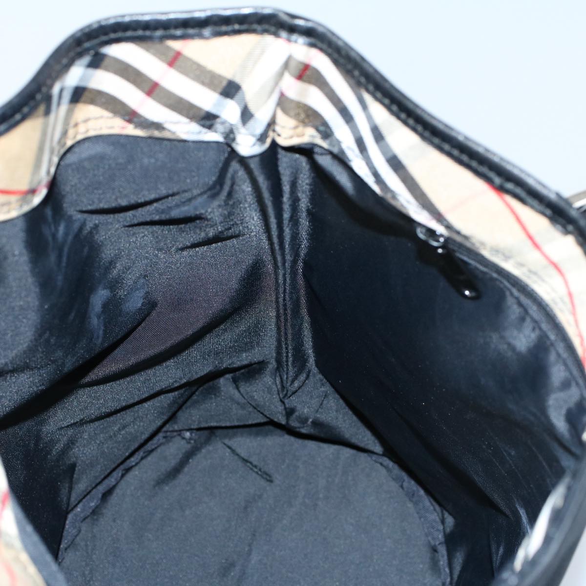 Burberrys Shoulder Bag Nylon Black Auth hk862