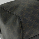 CELINE Triomphe Canvas Boston Bag PVC Leather 2way Black Auth hk880V-15