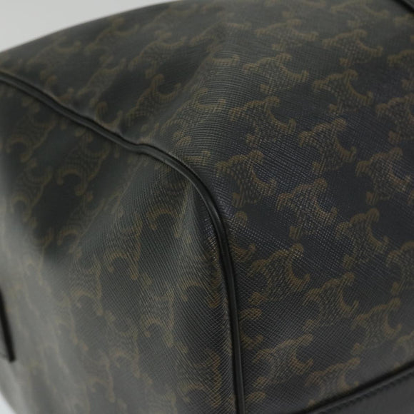 CELINE Triomphe Canvas Boston Bag PVC Leather 2way Black Auth hk880V
