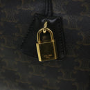 CELINE Triomphe Canvas Boston Bag PVC Leather 2way Black Auth hk880V-9