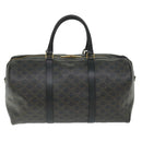CELINE Triomphe Canvas Boston Bag PVC Leather 2way Black Auth hk880V-2