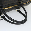 CELINE Triomphe Canvas Boston Bag PVC Leather 2way Black Auth hk880V-7