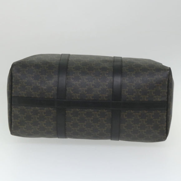 CELINE Triomphe Canvas Boston Bag PVC Leather 2way Black Auth hk880V