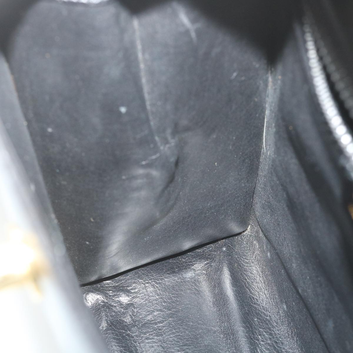 CELINE Hand Bag Leather 2way Black Auth hk901