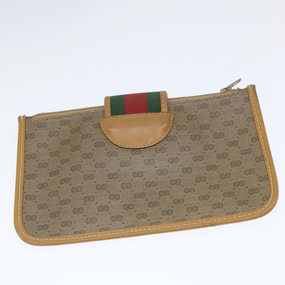 GUCCI Micro GG Supreme Web Sherry Line Shoulder Bag Beige 001 56 0944 Auth hk913