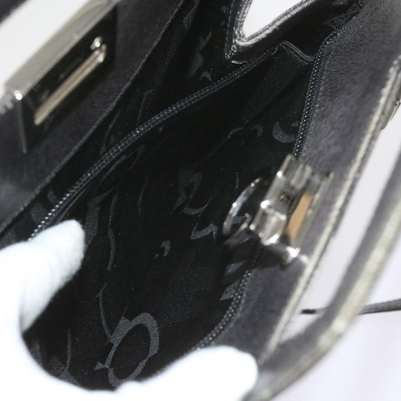 Salvatore Ferragamo Hand Bag Leather 2way Gray Auth hk919