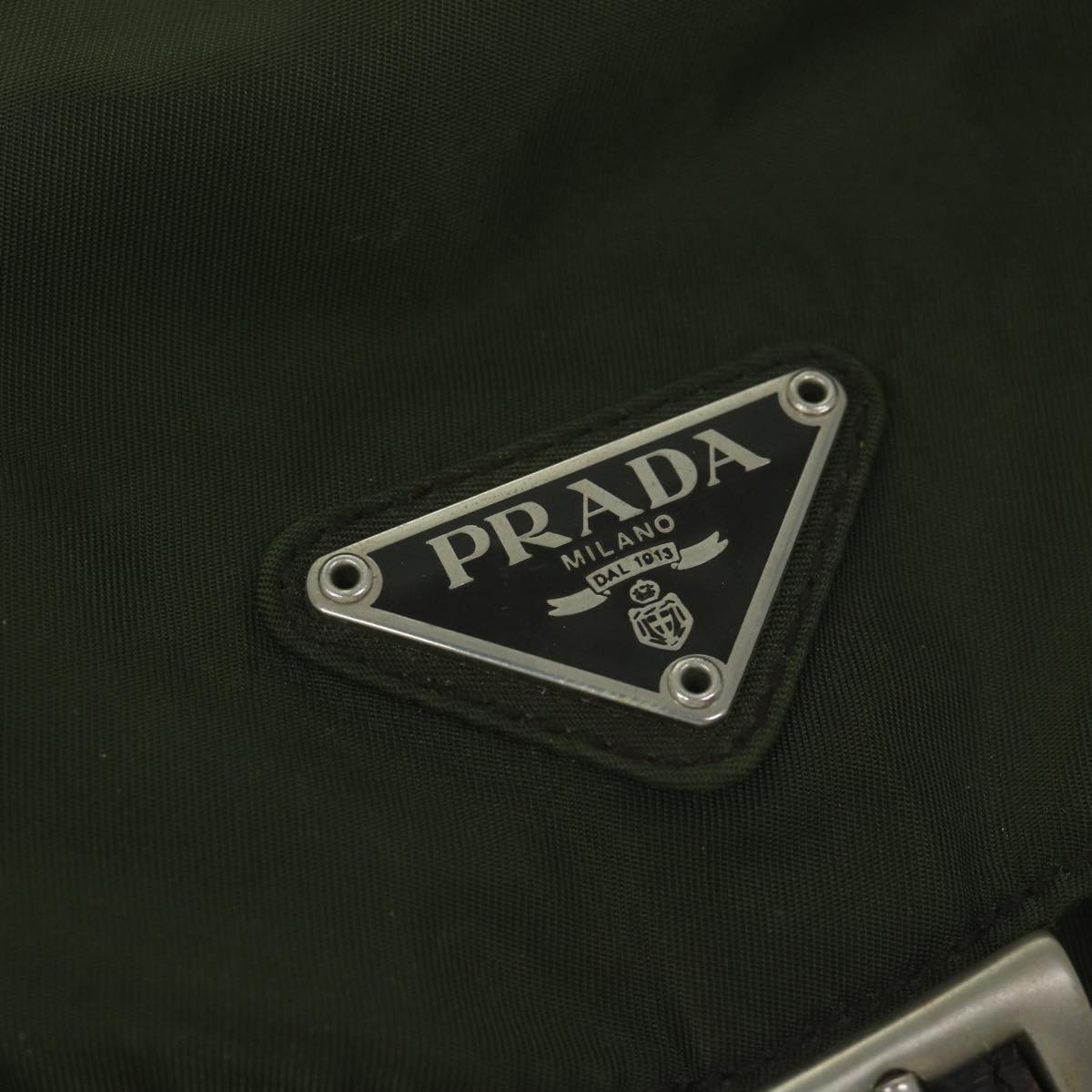 PRADA Backpack Nylon Green Auth hk927