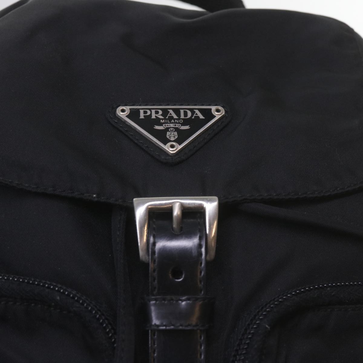 PRADA Backpack Nylon Black Auth hk928