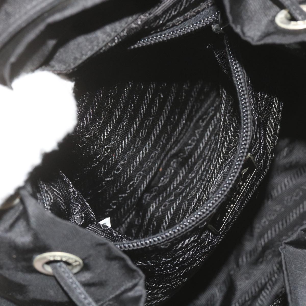 PRADA Backpack Nylon Black Auth hk928