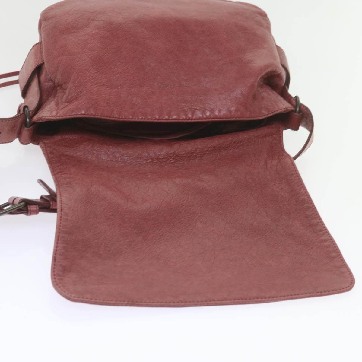 BALENCIAGA Shoulder Bag Leather Pink Auth hk945
