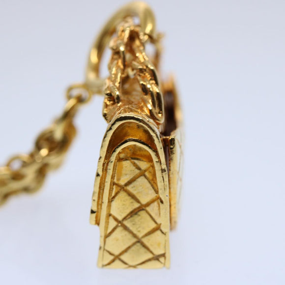 CHANEL Necklace Gold Tone CC Auth hk964V