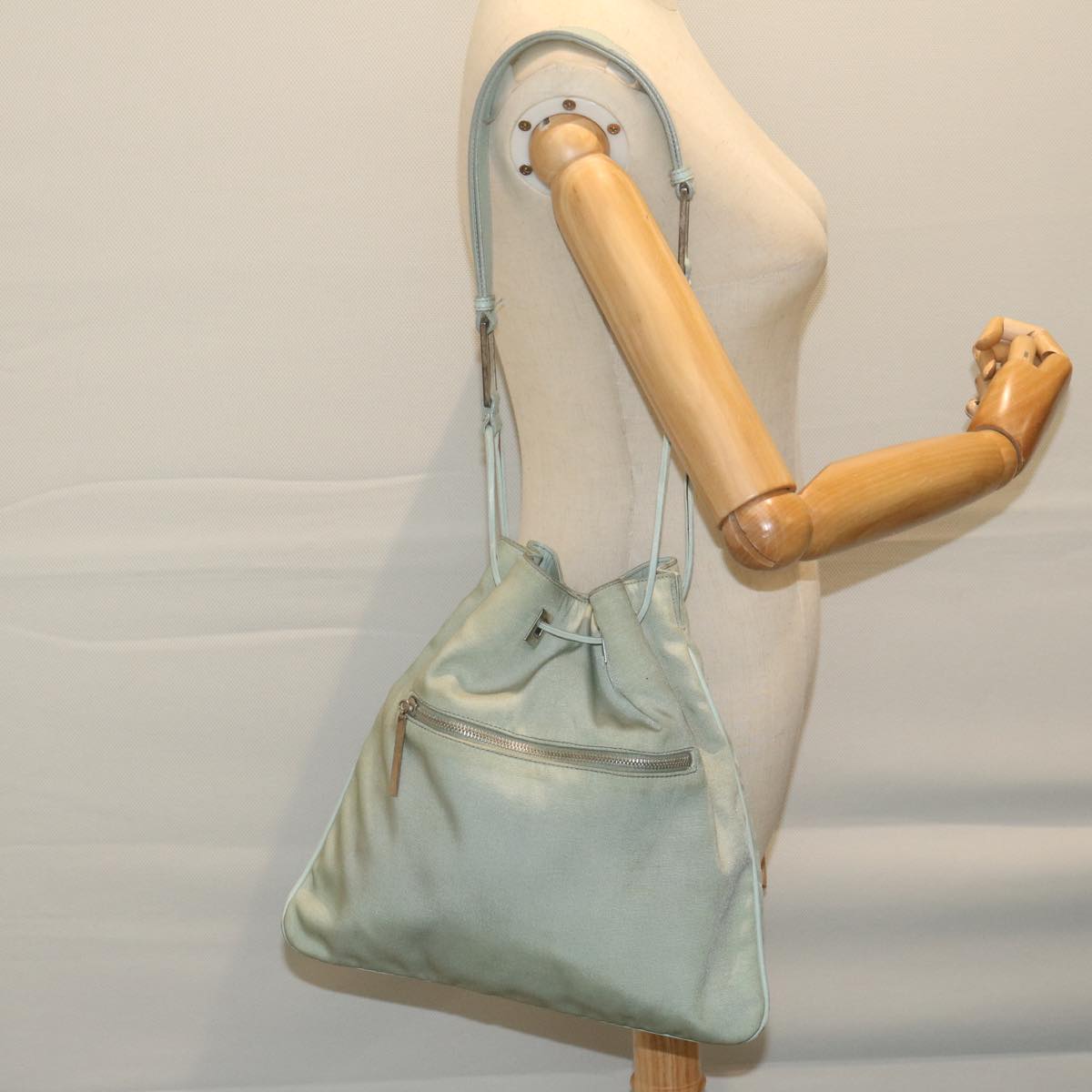 GUCCI Shoulder Bag Canvas Light Blue 001 4021 3444 Auth hk995