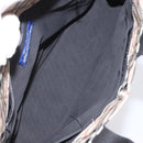 BURBERRY Nova Check Blue Label Hand Bag Nylon Silver Beige Auth hs1698-11