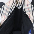 BURBERRY Nova Check Blue Label Hand Bag Nylon Silver Beige Auth hs1698-19