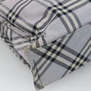 BURBERRY Nova Check Blue Label Hand Bag Nylon Purple Silver Auth hs1699-16