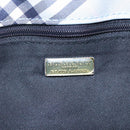 BURBERRY Nova Check Blue Label Hand Bag Nylon Purple Silver Auth hs1699-10