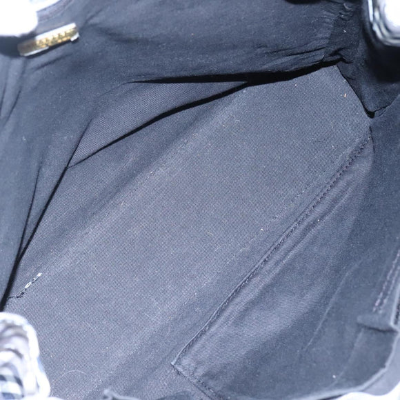 BURBERRY Nova Check Blue Label Hand Bag Nylon Purple Silver Auth hs1699